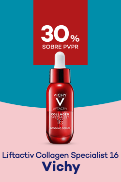 S&eacute;rum Liftactiv Collagen Specialist 16 da marcha Vichy com destaque promocional de 30% sobre pre&ccedil;o de Venda ao P&uacute;blico Recomendado